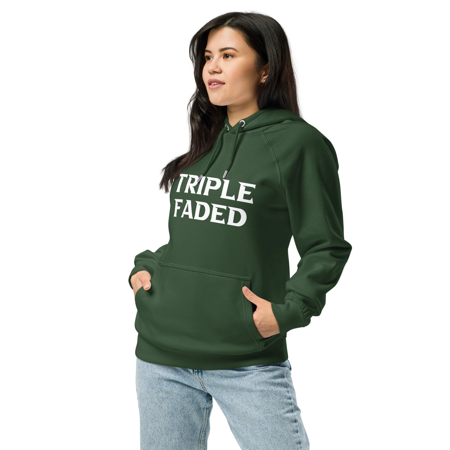 Triple Faded Unisex Eco Raglan Hoodie