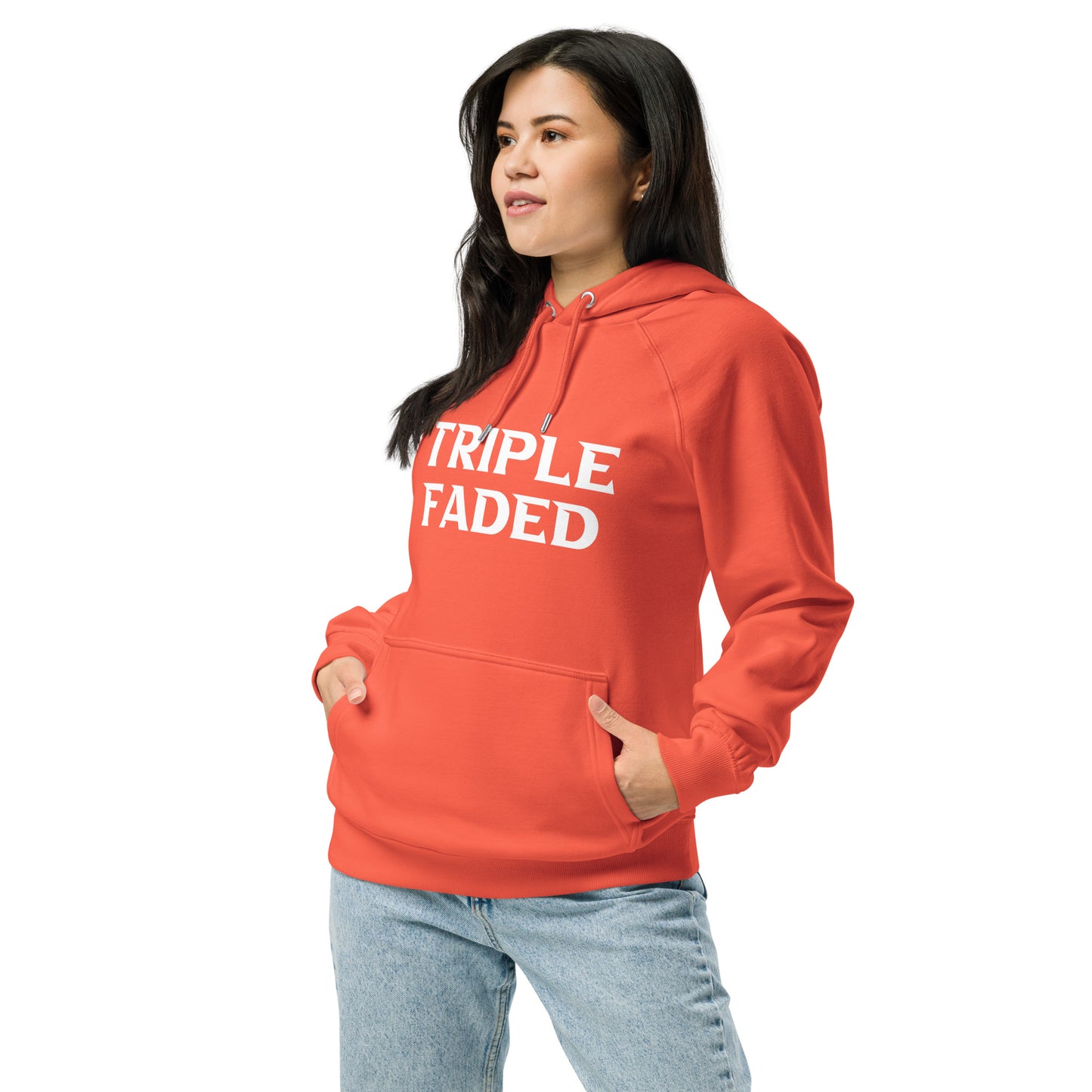 Triple Faded Unisex Eco Raglan Hoodie